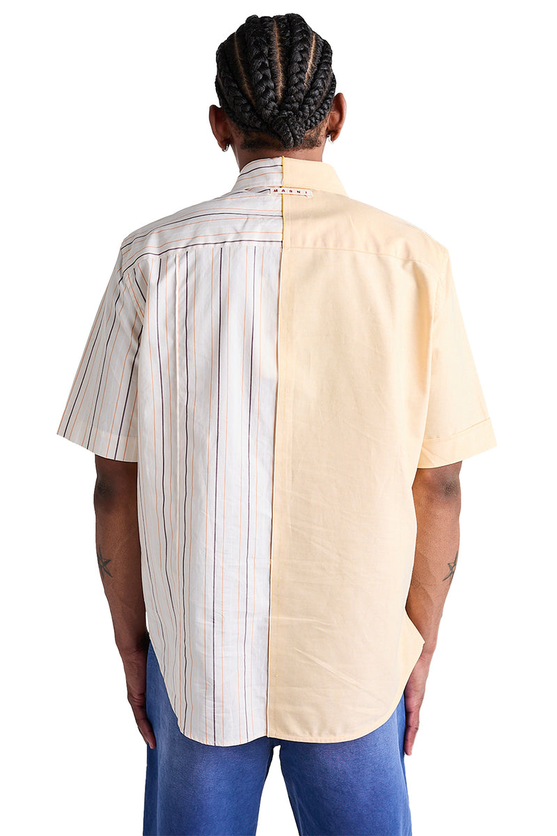 Marni Half Poplin Striped Shirt 'Ivory' - ROOTED