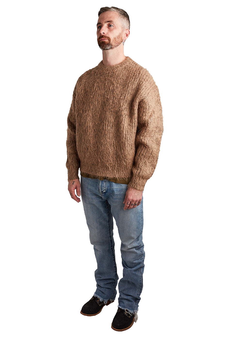 John Elliott Wool Mohair Sweater 'Camel' - ROOTED