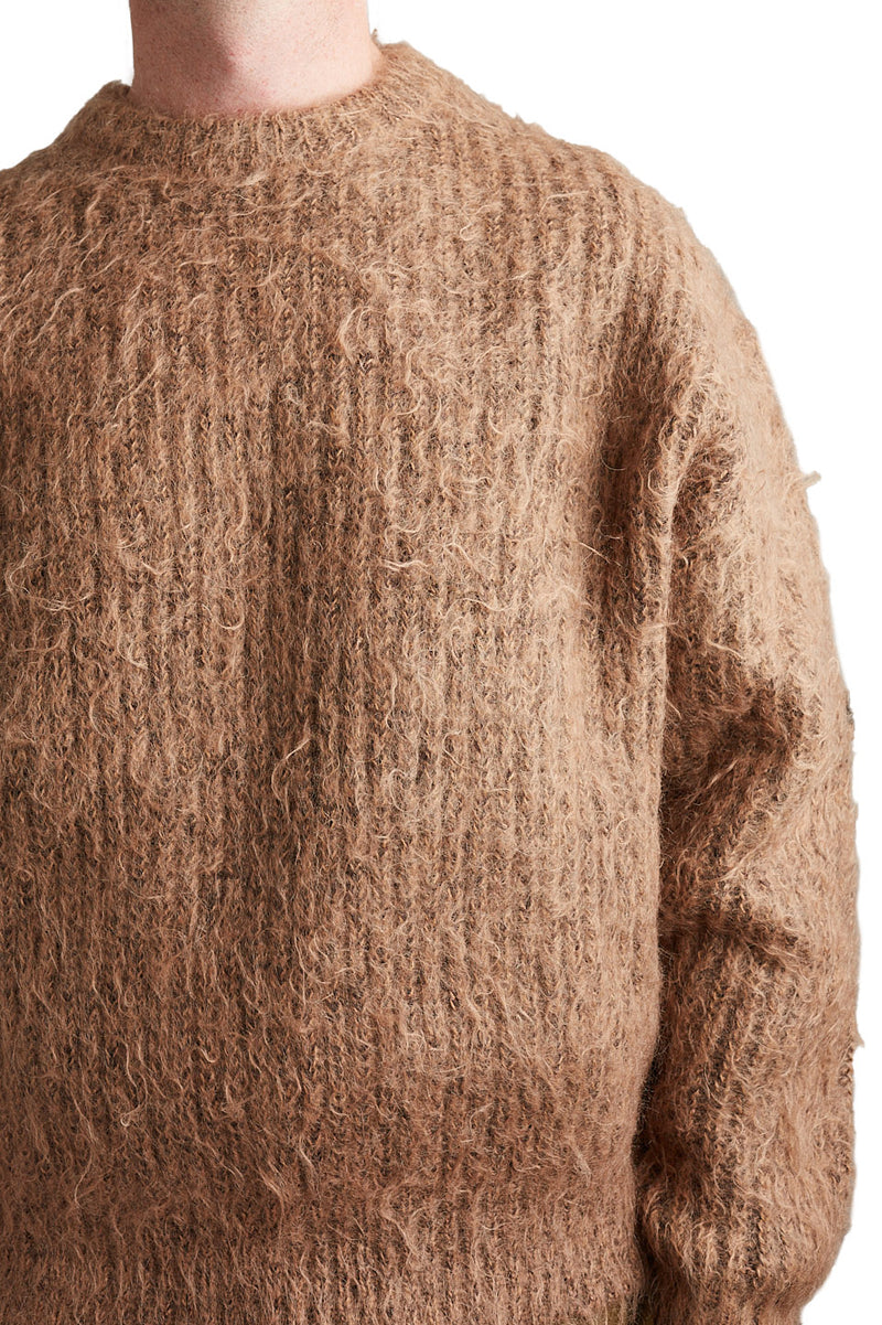 John Elliott Wool Mohair Sweater 'Camel' - ROOTED
