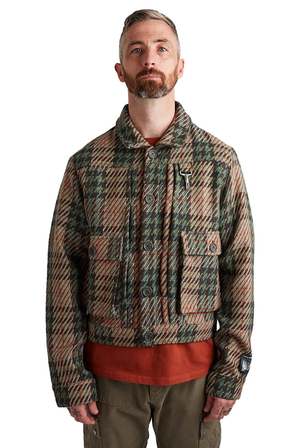 Reese Cooper Knit Plaid Wool Trucker Jacket 'Multi' - ROOTED