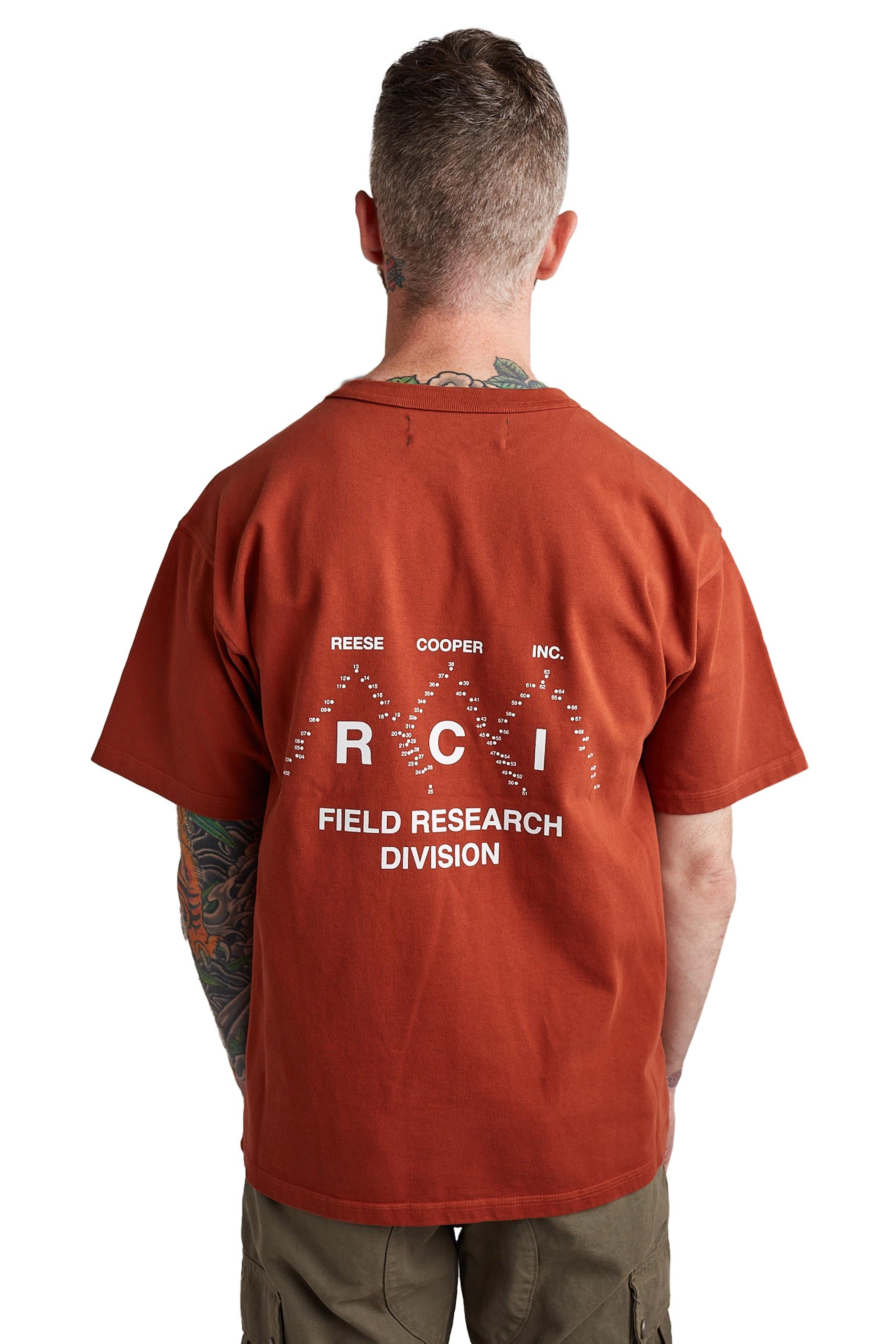 Reese Cooper Field Research Division Tee 'Burnt Orange' - ROOTED