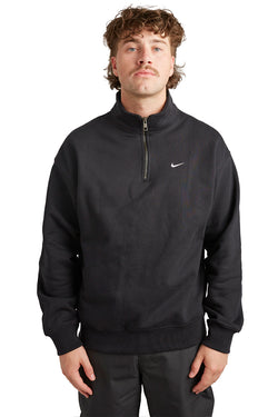 Nike Solo Swoosh 1/4 Zip Sweatshirt 'Black/White' - ROOTED