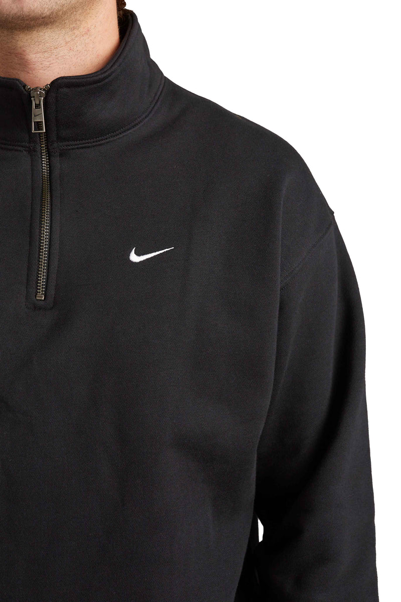 Nike Solo Swoosh 1/4 Zip Sweatshirt 'Black/White' - ROOTED