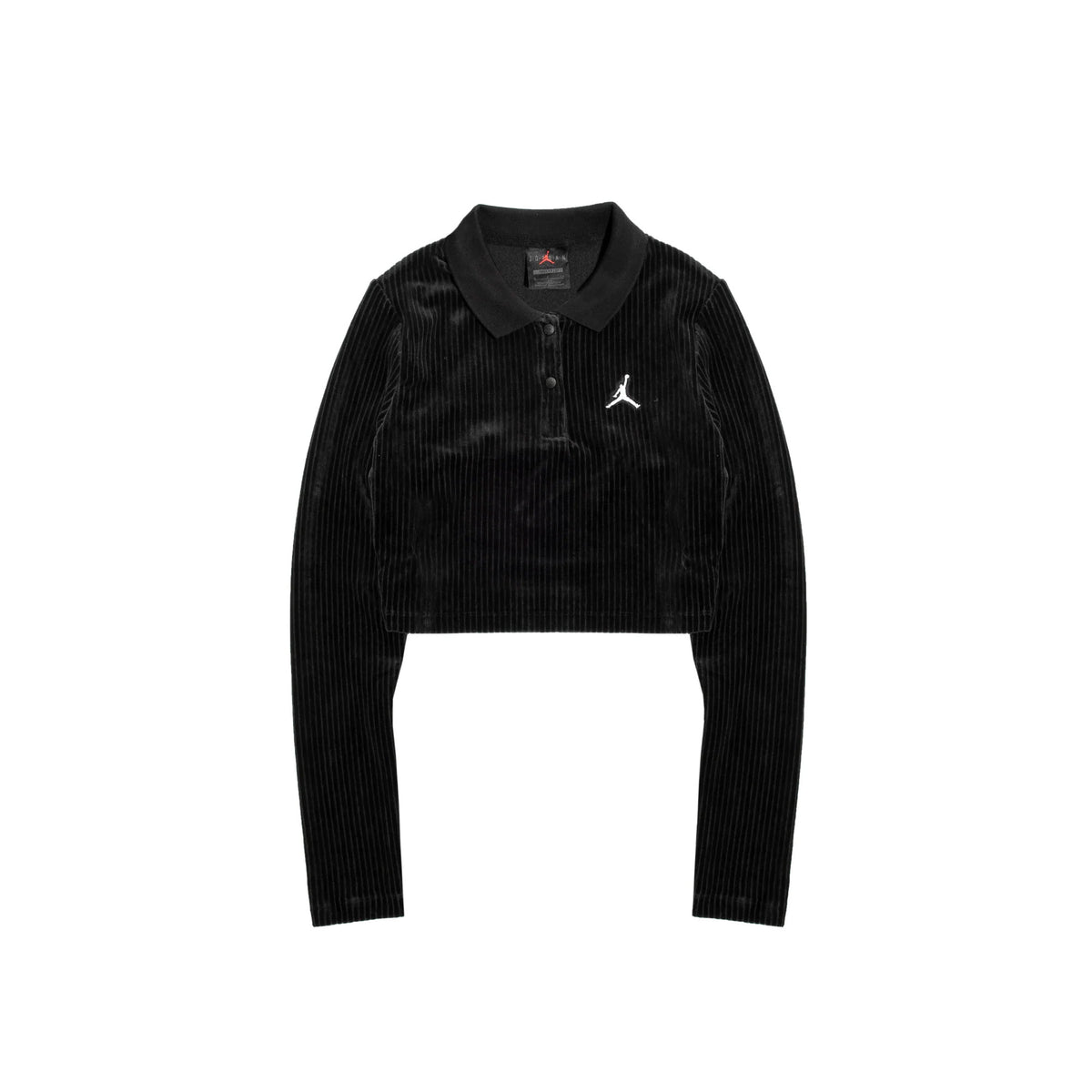 Womens Air Jordan Long-Sleeve Velour Top 'Black' - ROOTED