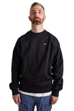 Nike Mens Solo Swoosh Crewneck 'Black/White' - ROOTED