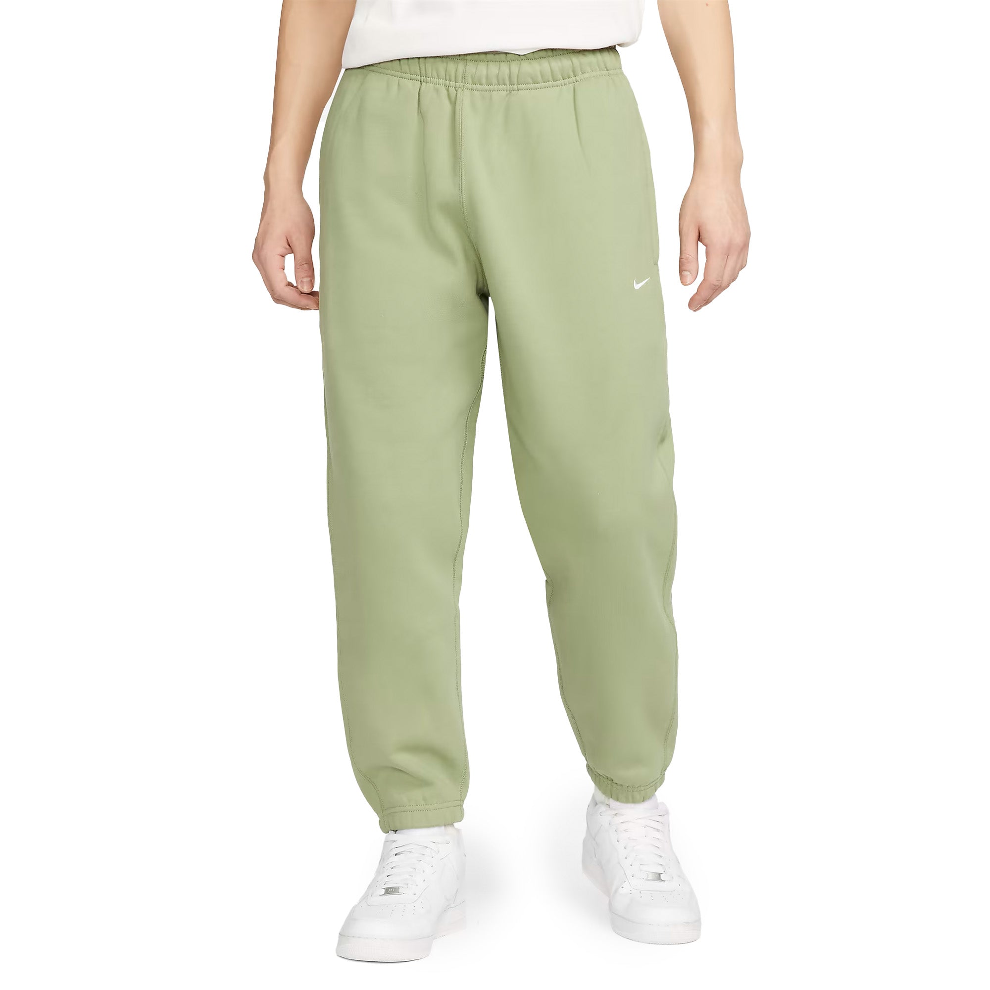Nike Solo Swoosh Fleece Pants 'Oil Green/White'