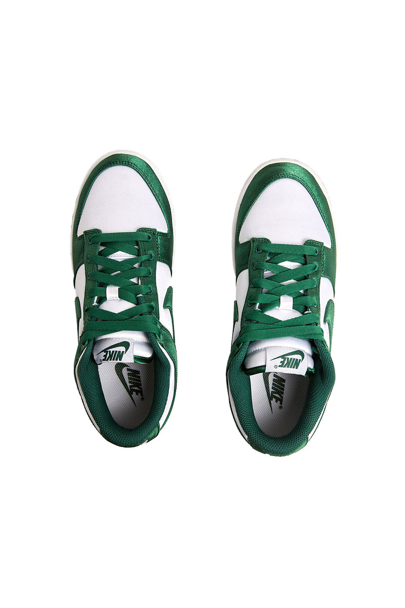 Nike Womens Dunk Low Satin 'White/Team Green' | ROOTED