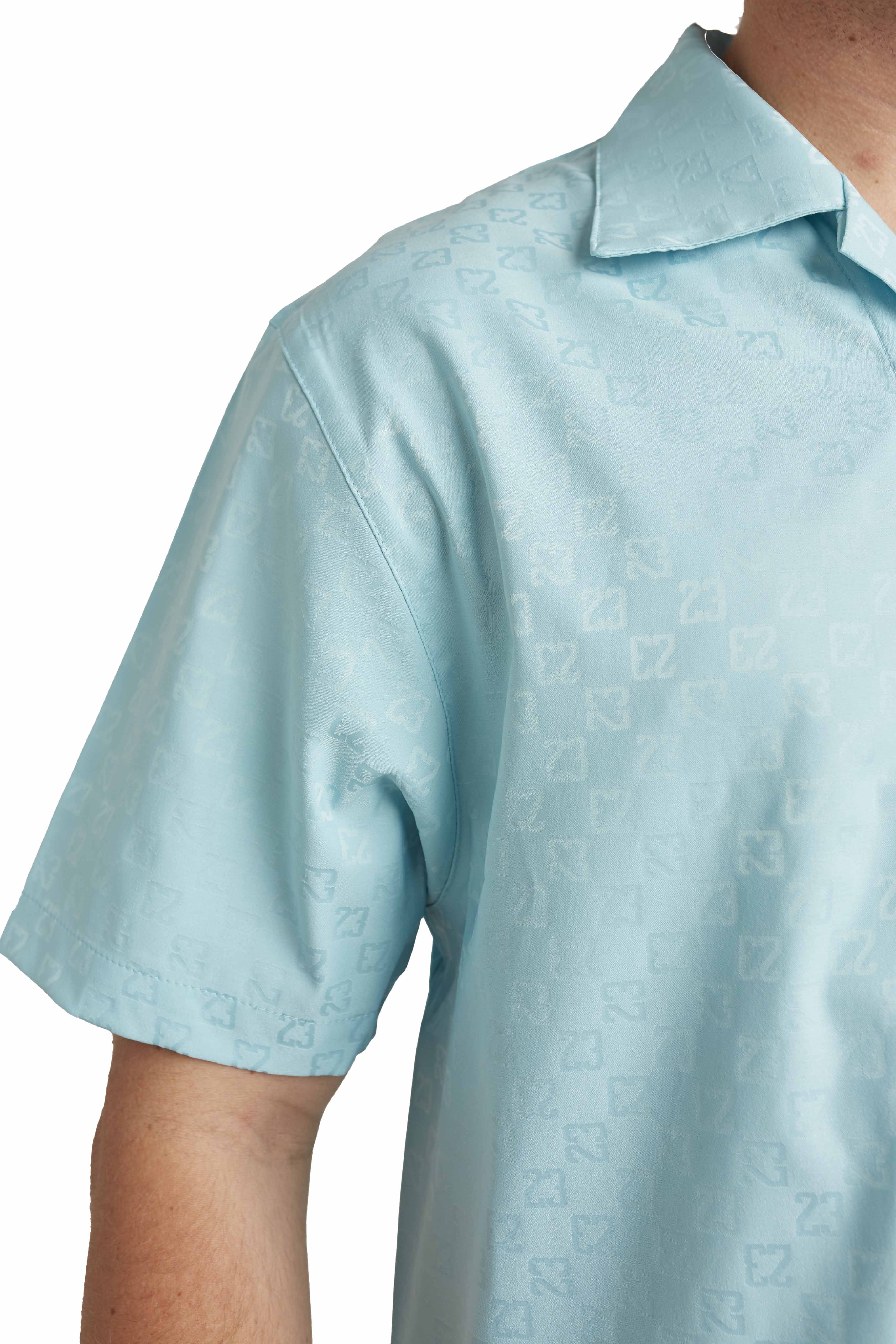 Jordan Mens Essentials SS Button Up Shirt 'Blue' - ROOTED