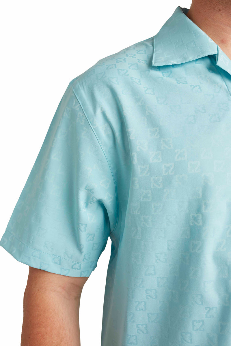 Jordan Mens Essentials SS Button Up Shirt 'Blue' - ROOTED