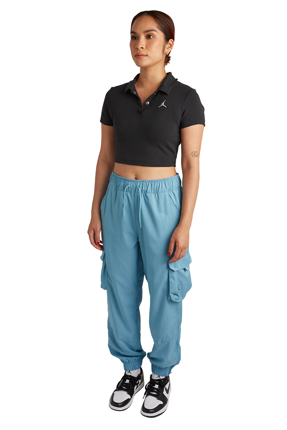 Jordan Women's Cropped Ribbed Polo 'Black - ROOTED