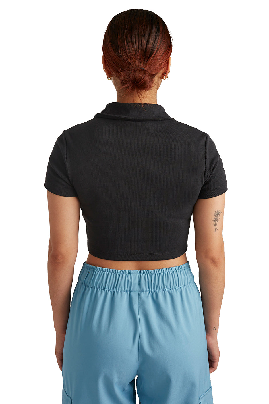 Jordan Women's Cropped Ribbed Polo 'Black - ROOTED