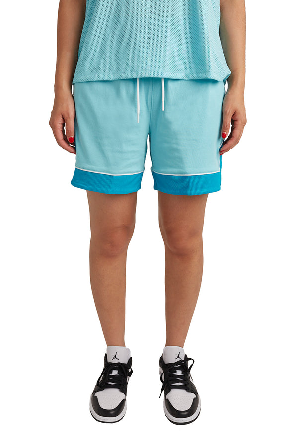 Jordan Womens Essentail Shorts 'Bleached Aqua' - ROOTED