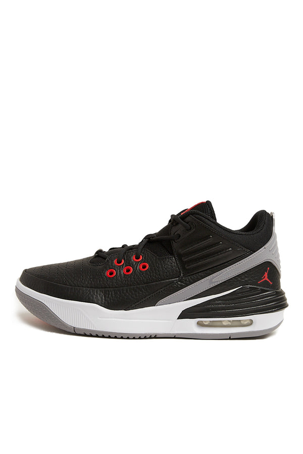 Jordan Max Aura 5 'Black/University Red-White-Cement Grey' - ROOTED