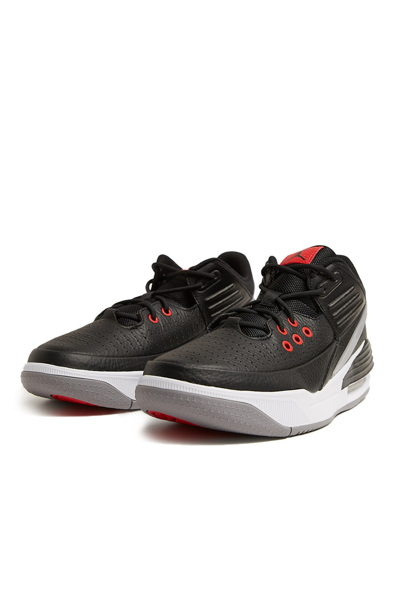 Jordan Max Aura 5 'Black/University Red-White-Cement Grey' - ROOTED