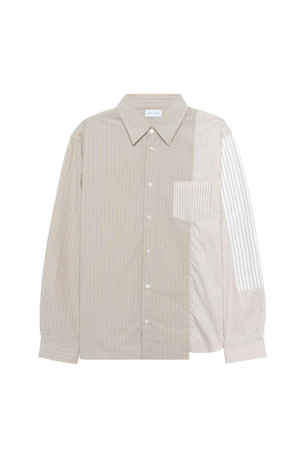 John Elliott Paneled Cloak Button Up Shirt 'Beige'