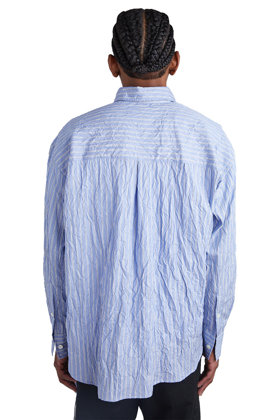 John Elliott Crinkled Kimono Shirt 'Broker Stripe' - ROOTED