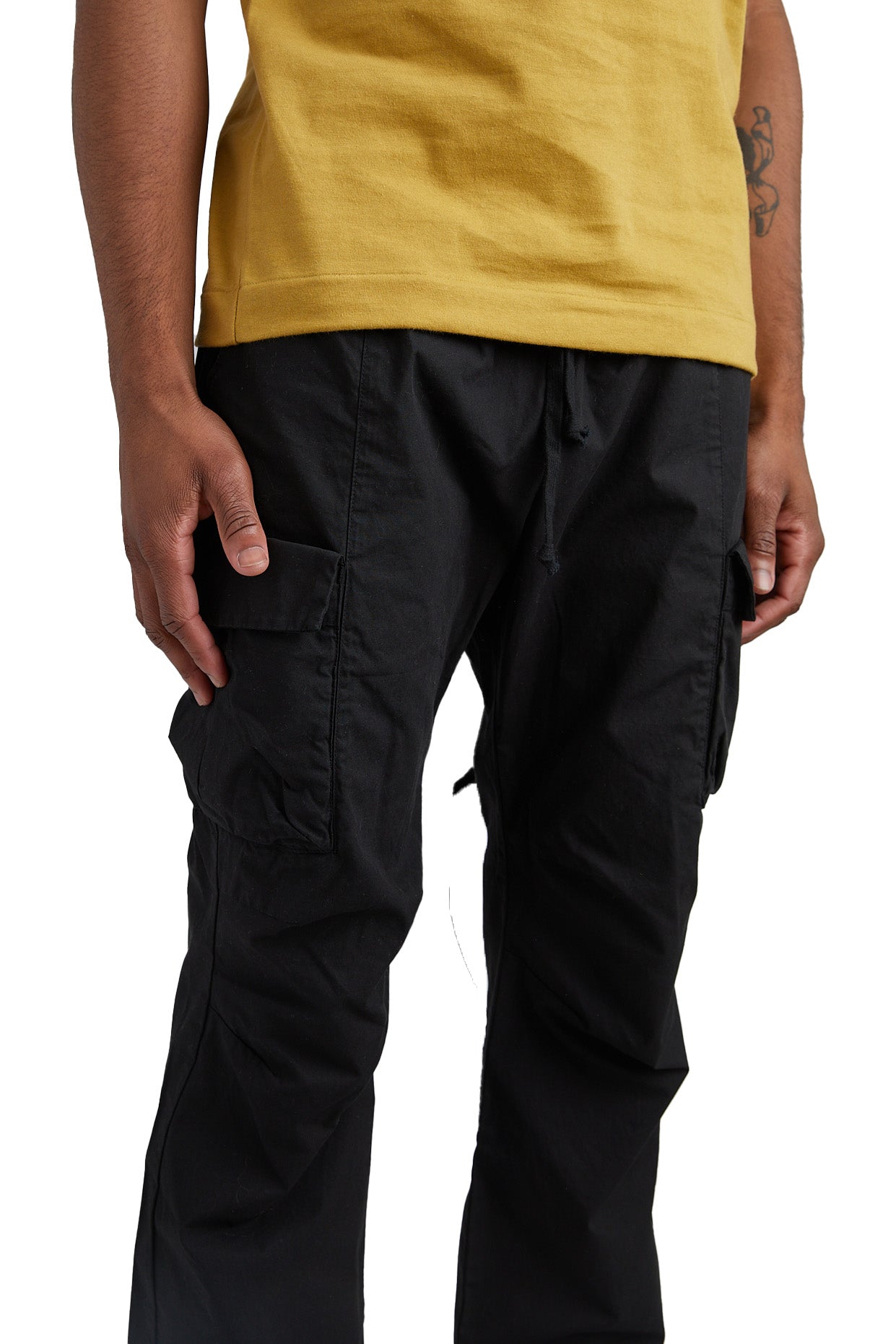 John Elliott Back Sateen Cargo Pants 'Black' - ROOTED