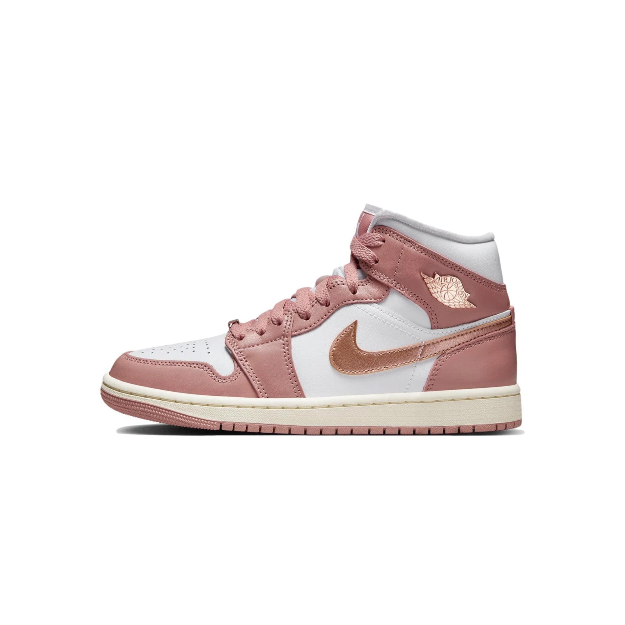 Womens Air Jordan 1 Mid SE 'Red Stardust/Metallic Copper' - ROOTED