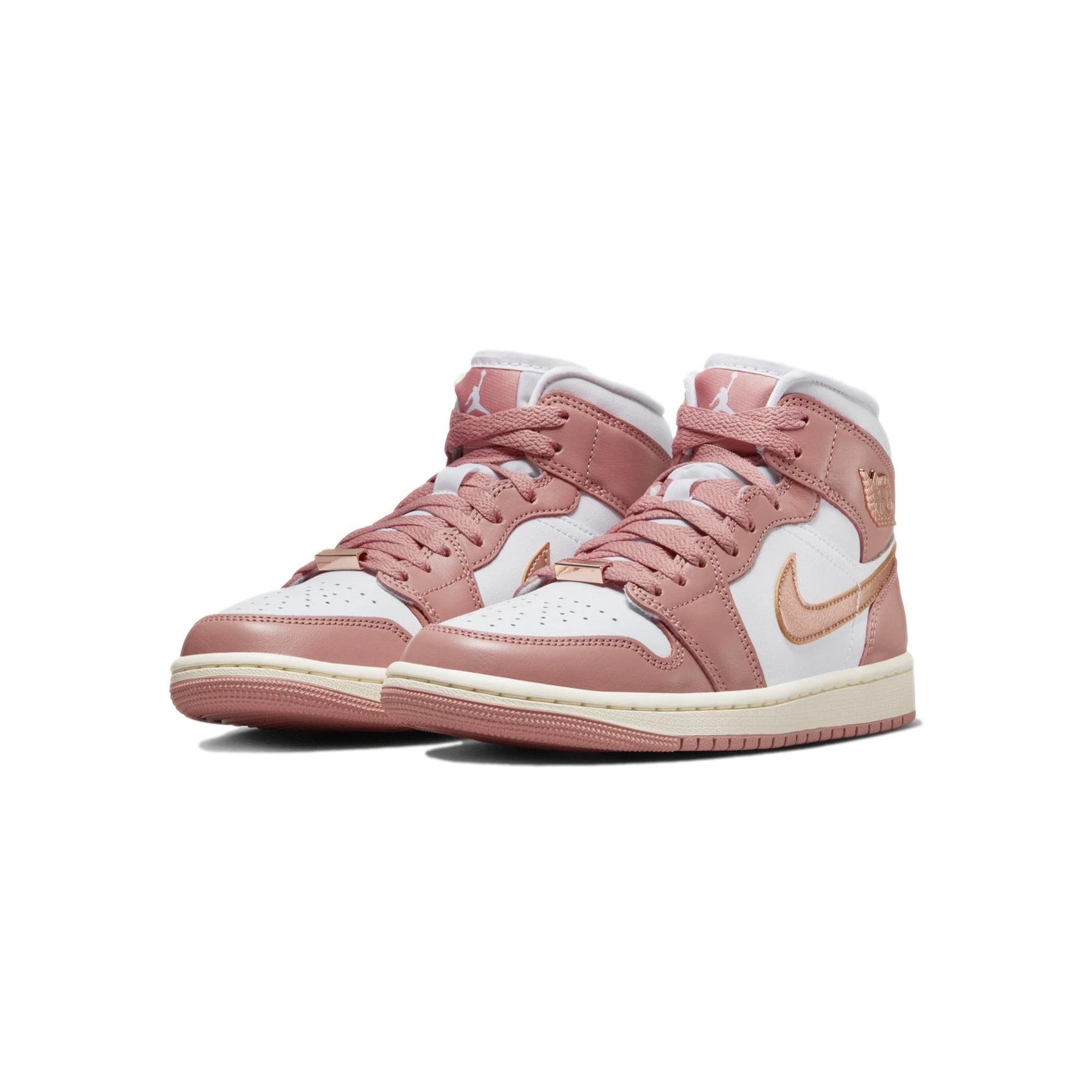 Womens Air Jordan 1 Mid SE 'Red Stardust/Metallic Copper' - ROOTED