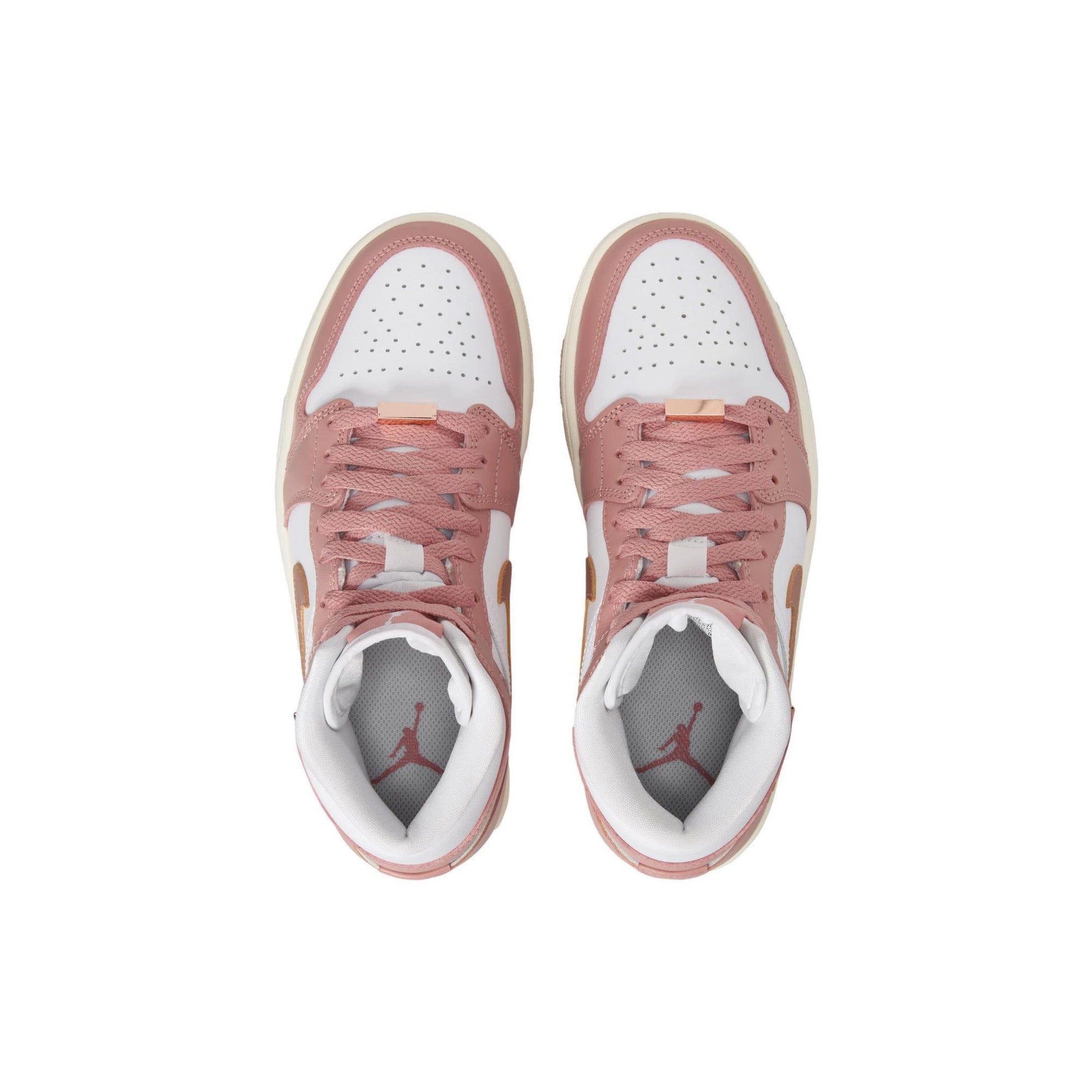 Womens Air Jordan 1 Mid SE 'Red Stardust/Metallic Copper' - ROOTED