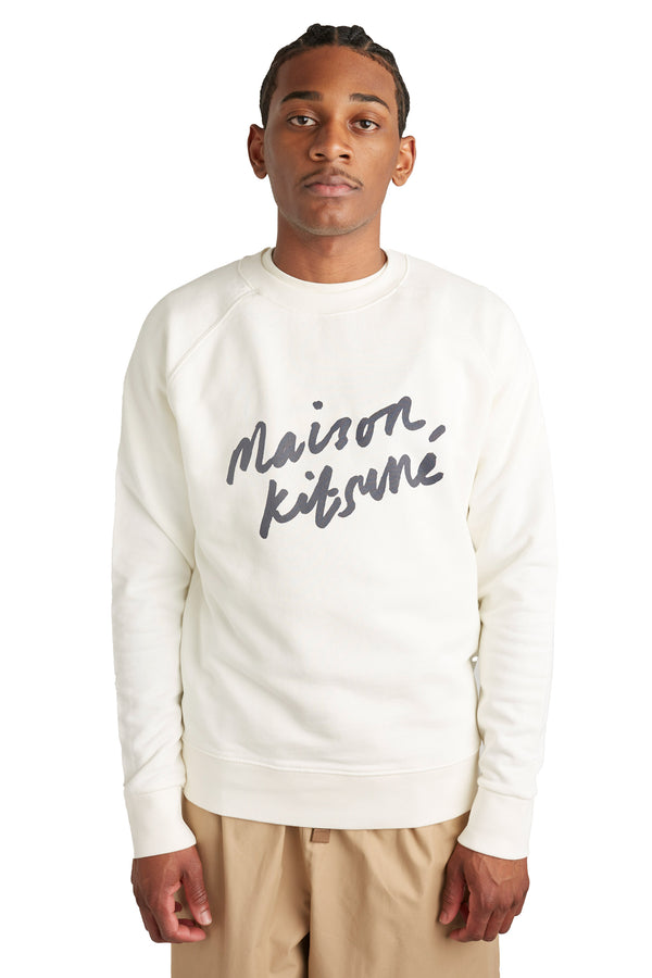 Maison Kitsune Handwriting Sweatshirt 'Ecru' - ROOTED