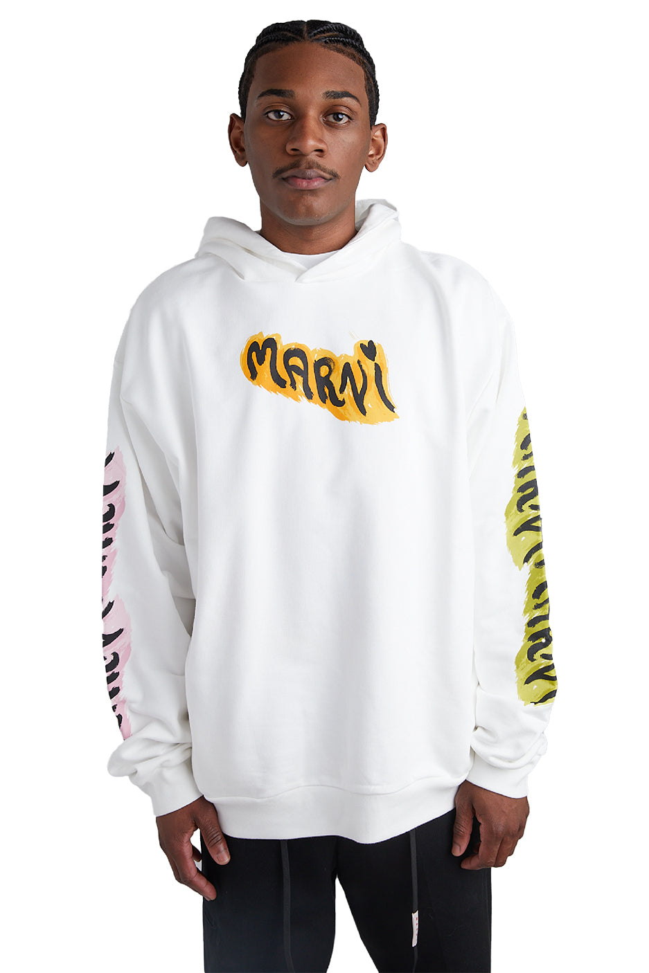 Marni Graffiti Logo Hoodie 'Natural White' - ROOTED