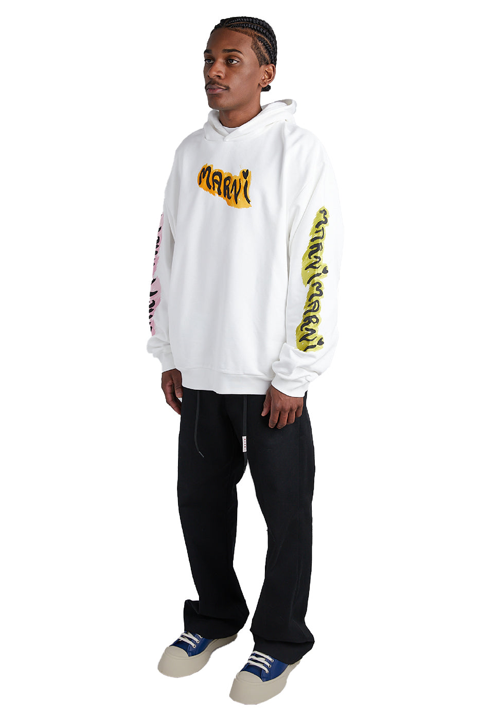 Marni Graffiti Logo Hoodie 'Natural White' - ROOTED