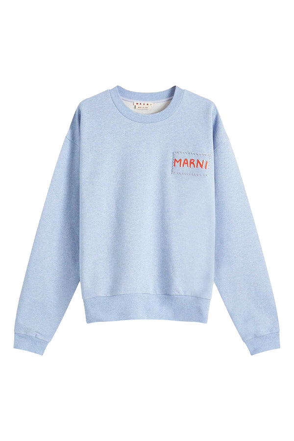 Marni Patch Logo Sweatshirt 'Light Blue'