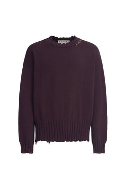 Marni Distressed Sweater 'Dark Raisin'