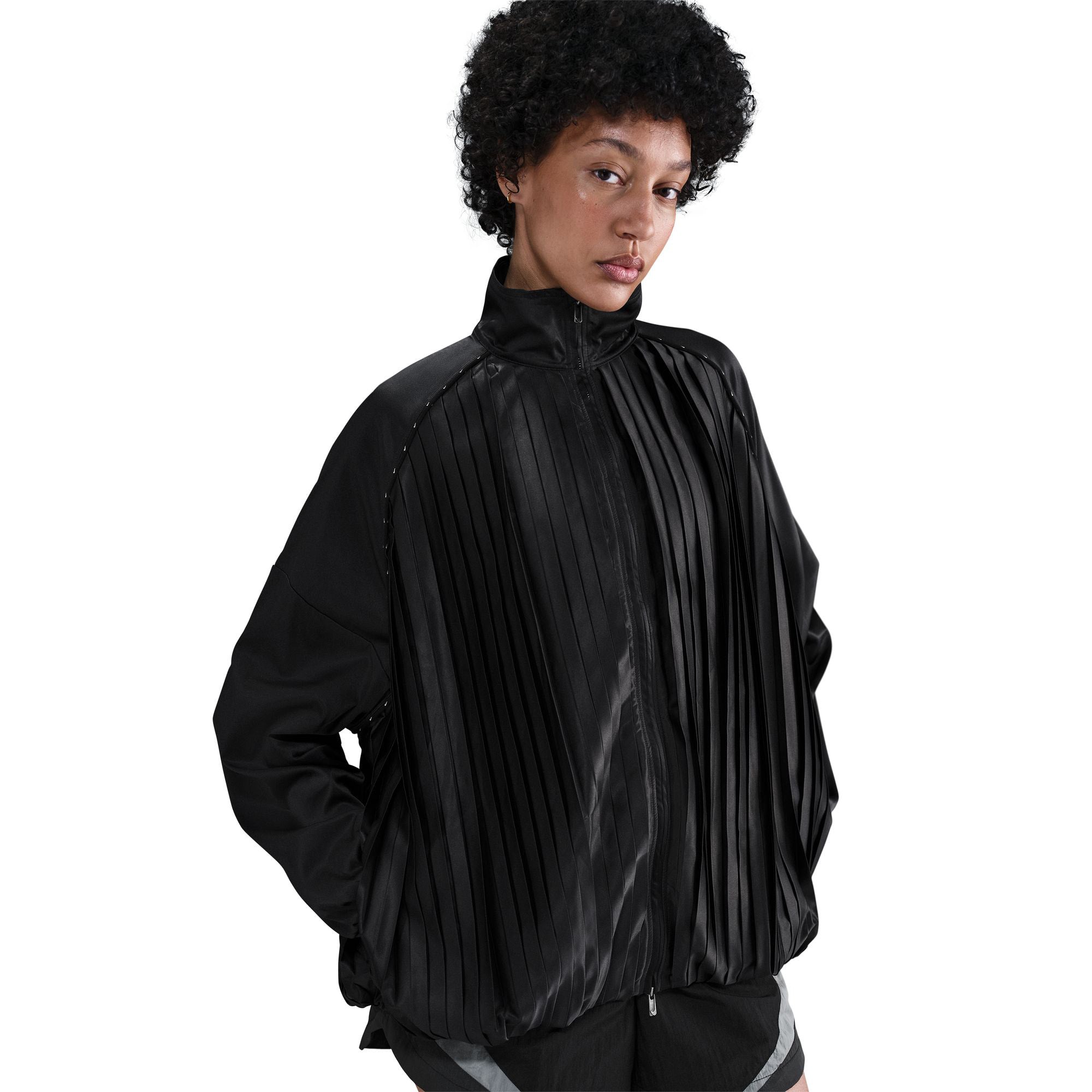 Womens Nike Sportswear Pleated Track Jacket 'Black'