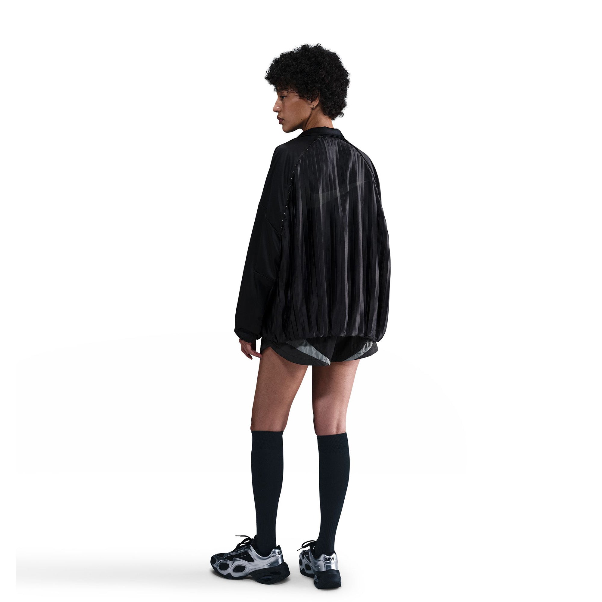Womens Nike Sportswear Pleated Track Jacket 'Black' - ROOTED