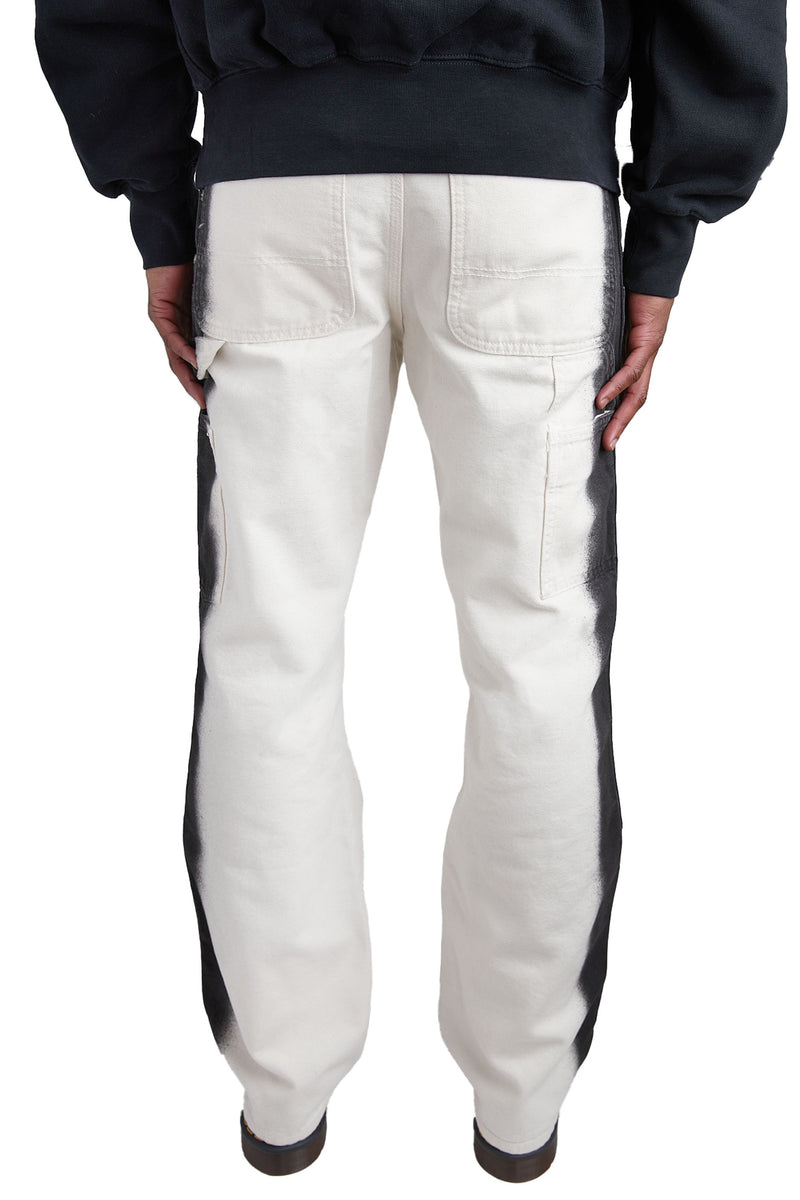 Heron Preston Gradient Canvas Carpenter Pants 'White/Black' - ROOTED