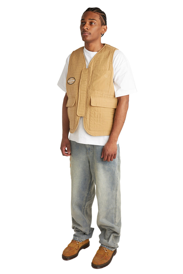 Honor The Gift Quilted Vest 'Khaki' - ROOTED