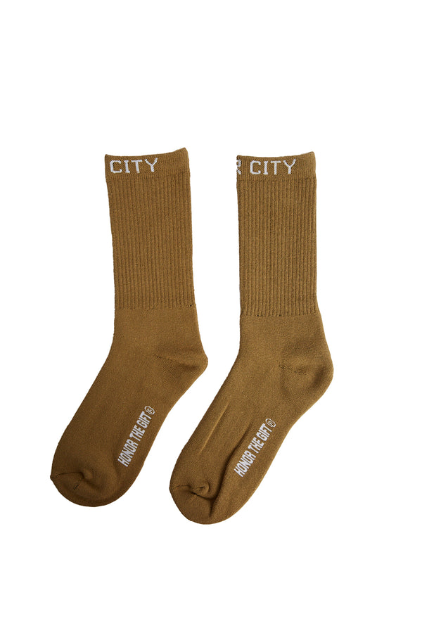 Honor The Gift Inner City Socks 'Olive' - ROOTED