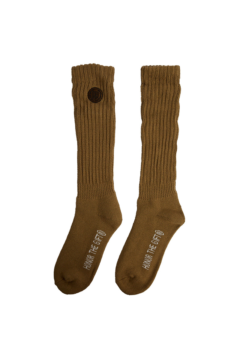 Honor The Gift Slouch Socks 'Olive' - ROOTED