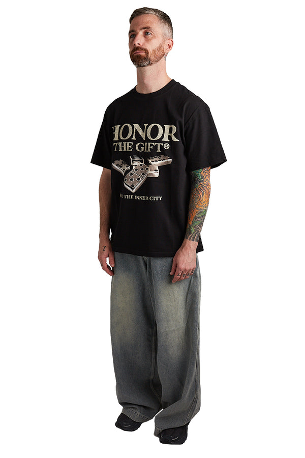 Honor The Gift Dominos Tee 'Black' - ROOTED