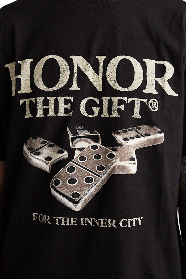 Honor The Gift Dominos Tee 'Black' - ROOTED