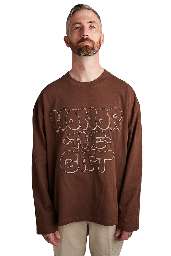 Honor The Gift Amp'd Up LS Tee 'Brown' - ROOTED