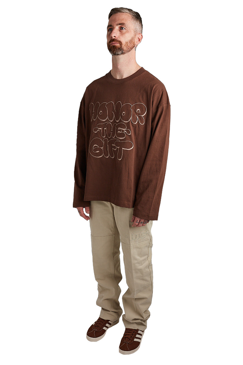 Honor The Gift Amp'd Up LS Tee 'Brown' - ROOTED