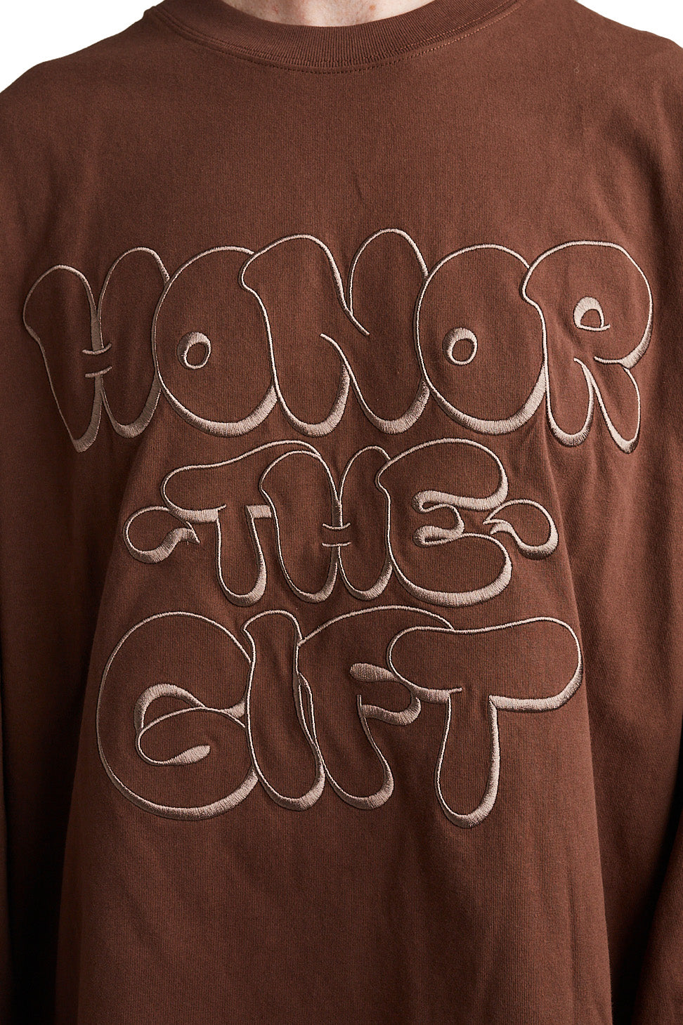 Honor The Gift Amp'd Up LS Tee 'Brown' - ROOTED