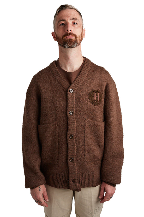 Honor The Gift Stamped Patch Cardigan 'Brown' - ROOTED