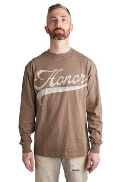Honor The Gift Script LS Tee 'Grey' - ROOTED