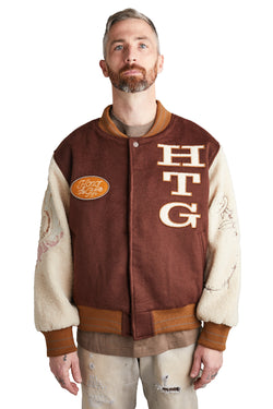 Honor The Gift HTG Letterman Jacket 'Brown' - ROOTED