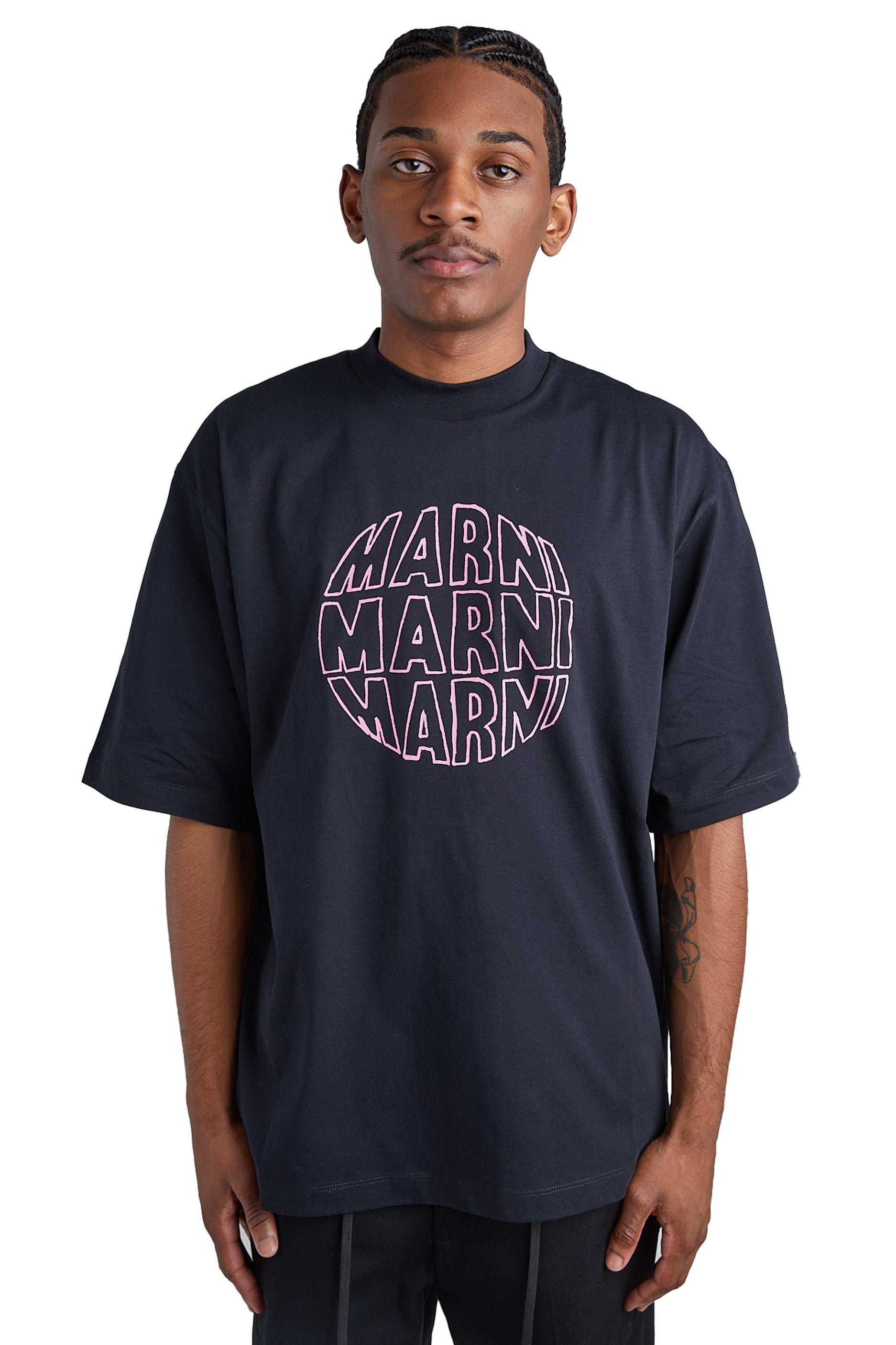 Marni Circular Logo Tee 'Black' - ROOTED