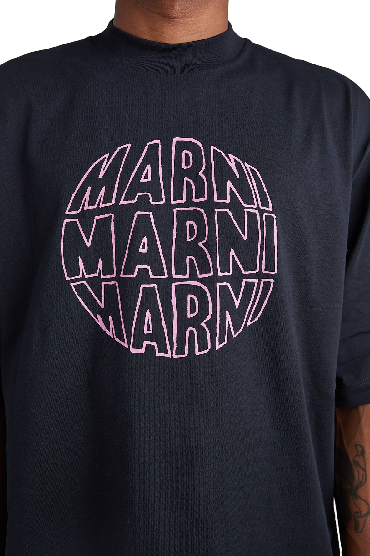 Marni Circular Logo Tee 'Black' - ROOTED