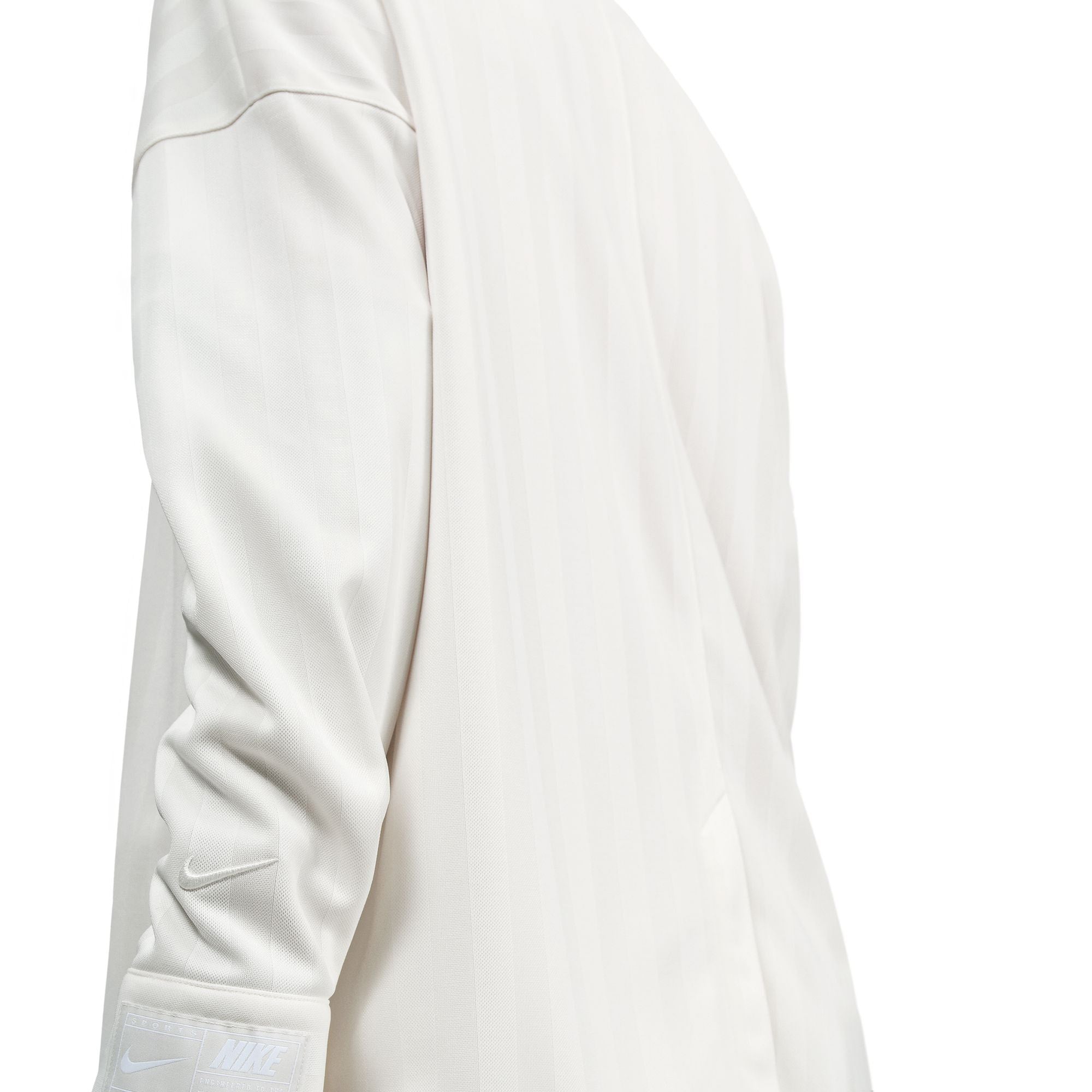 Womens Nike Sportswear Oversized Jacquard Striped Button-Down Shirt 'Pale Ivory/Sail' - ROOTED