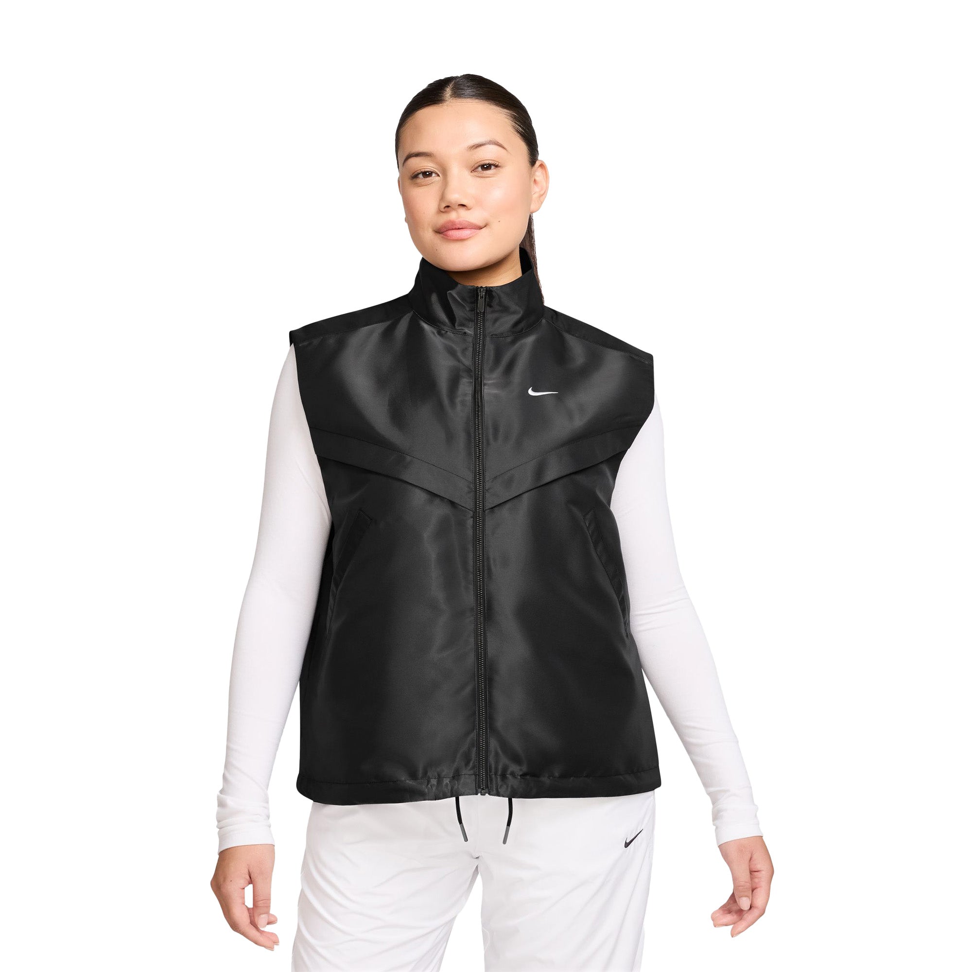 Womens Nike Sportswear Windrunner Shine Vest 'Black/White'