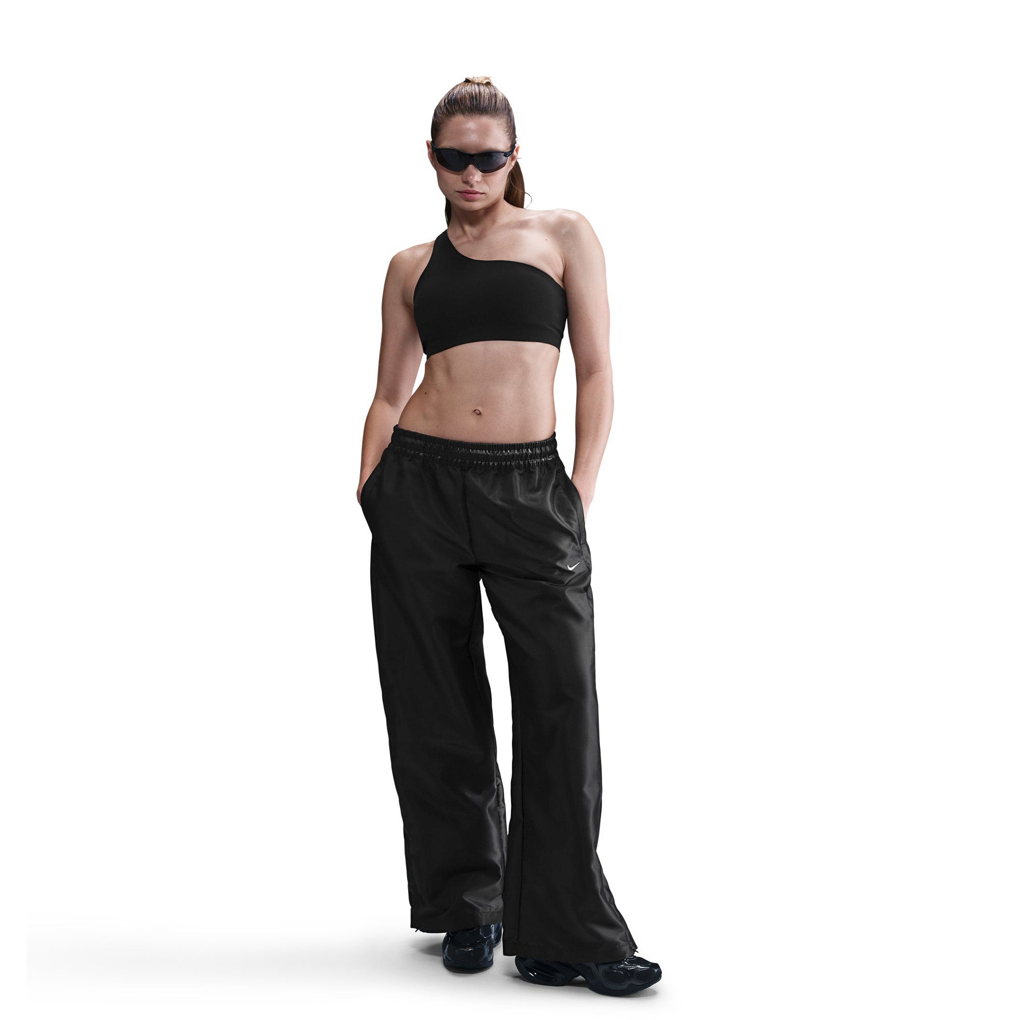 Womens Nike Sportswear Windrunner Shine Pants 'Black/White'