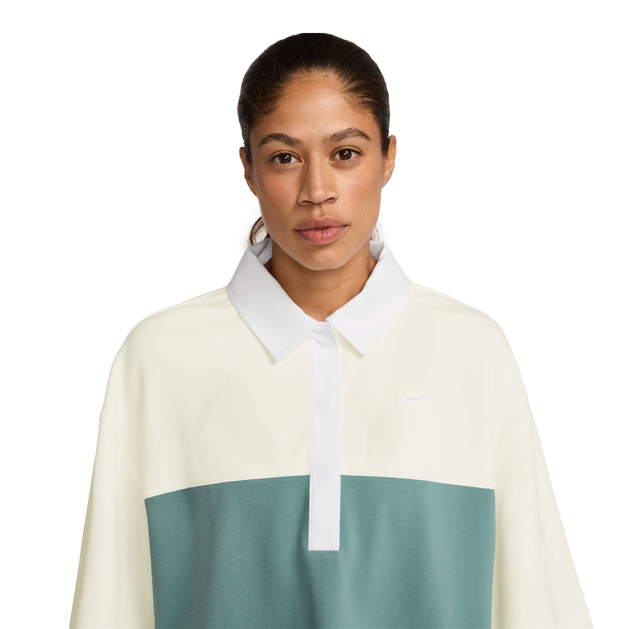 Womens Nike Sportswear Oversized SS Polo 'Sail/Cannon' - ROOTED