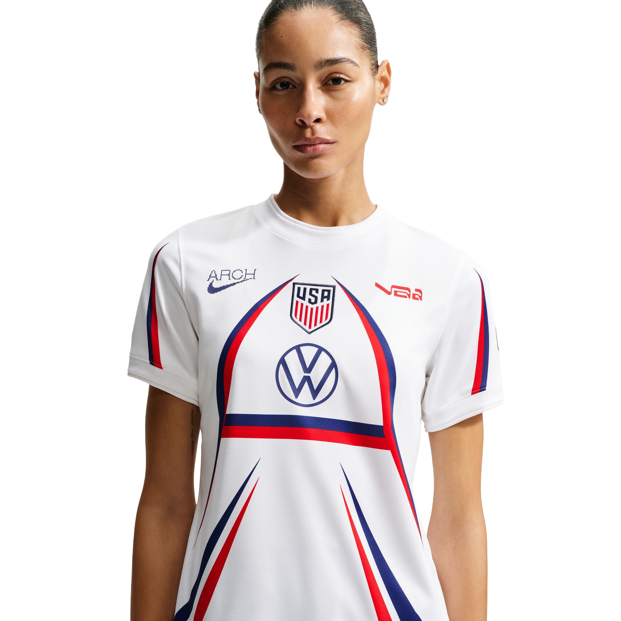 Womens Nike x V.A.A. SS Soccer Top 'White' - ROOTED